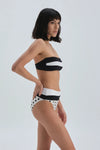 High Waist Black White Bikini Bottom