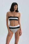 High Waist Black White Bikini Bottom