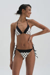 Spaghetti Black White Bikini Bottom