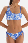 Blue & White Spaghetti Bikini Bottom