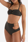 BLACK STRAPLESS BIKINI SET