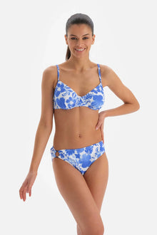  Blue & White Bikini Set