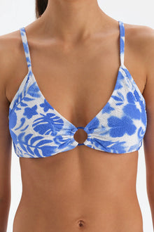  Blue & White Triangle Wide Bikini Top