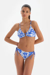 Blue & White Bikini Set