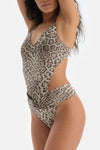 Coffee Patterned Swimsuit