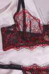 Alluring black and red lingerie set