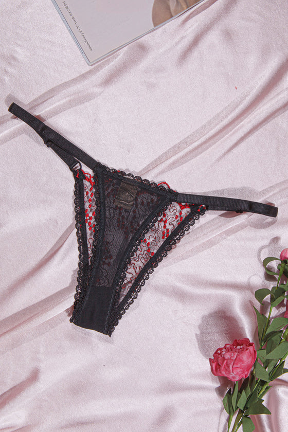 Alluring black and red lingerie set