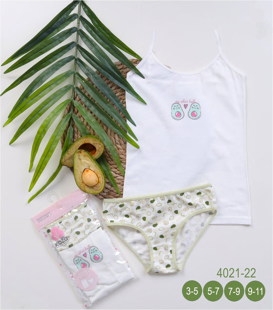 GIRLS` AVOCADO PRINT UNDERWEAR SET